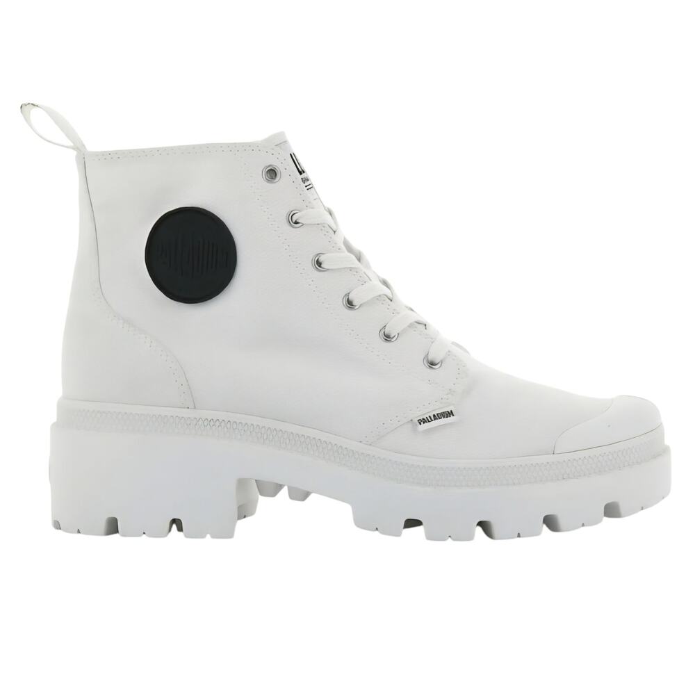 Palladium Pallabase Twill Star White Platform Combat Boots Womens Size 7 NIB